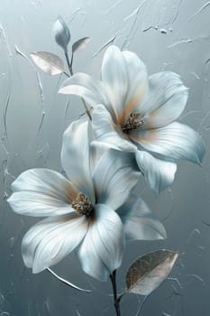 garden flowers on a gray background.