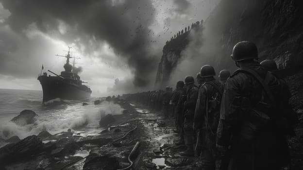 The anniversary of the Allied landings in Normandy. The landing of the Allied troops. Military actions.