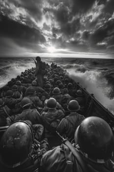 The anniversary of the Allied landings in Normandy. The landing of the Allied troops. Military actions.