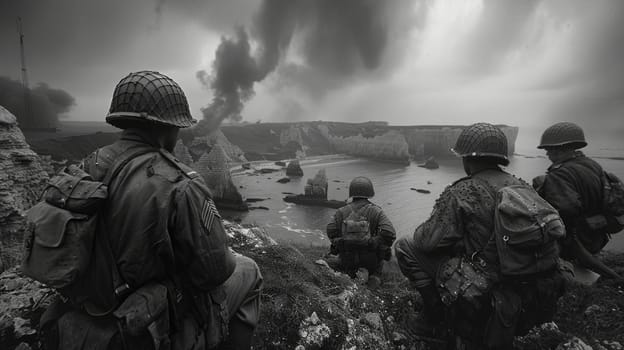 The anniversary of the Allied landings in Normandy. The landing of the Allied troops. Military actions.