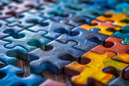 A multi-colored puzzle. Autism Recognition Day. The Art of Studying Autism.