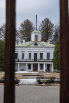 Serednikovo manor, mansion, palace, white building. arena in the Serednikovo estate in the Moscow region, a park-manor of the end of the XVIII beginning of the XIX century