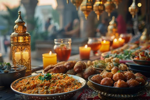 Traditional Middle Eastern food of Arabic cuisine for the Eid al adha holiday.