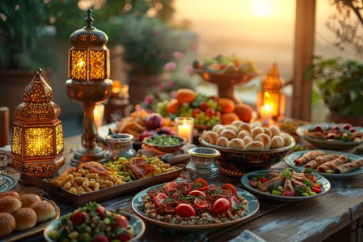 Traditional Middle Eastern food of Arabic cuisine for the Eid al adha holiday.