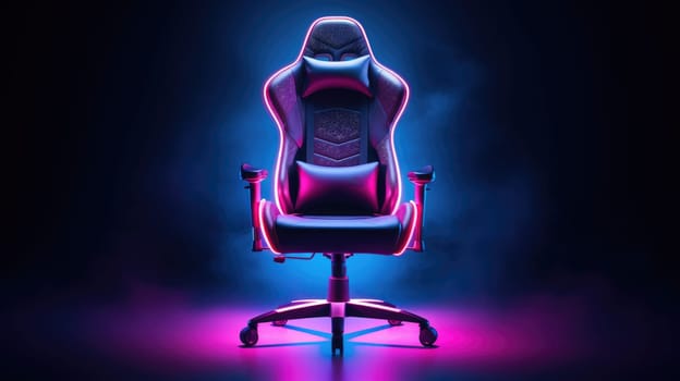 Gaming chair with neon lights, ai