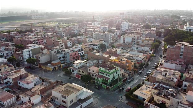 Aerial view of Palmar a residential area of Surco one of the districts of Lima in Peru. 2.7k video resolution