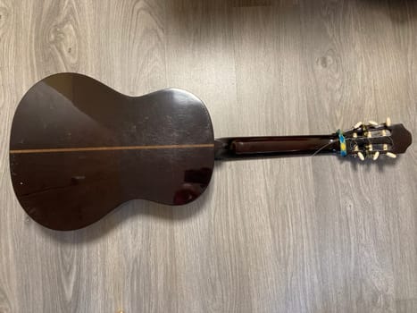 Acoustic guitar and its elements for the playing