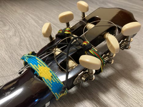 Acoustic guitar and its elements for the playing