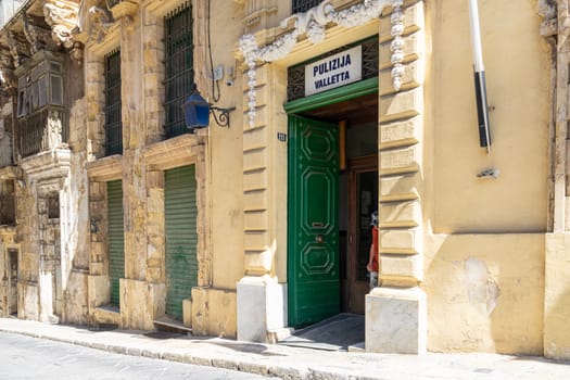 Valletta, Malta, April 03, 2024. entrance of a police station in the city center