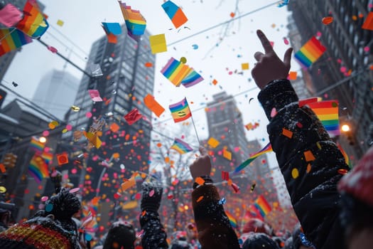 Pride and Inclusivity Month, LGBTQ support. Flags of the LGBTQ gay pride parade. Equality Parade.