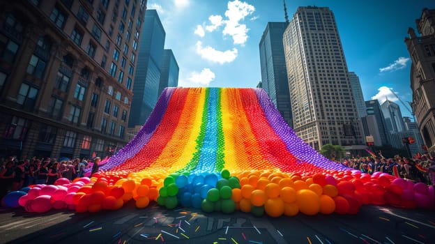 Pride and Inclusivity Month, LGBTQ support. Flags of the LGBTQ gay pride parade. Equality Parade.