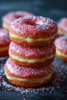 A set of donuts lying on a table. National Doughnut Day.
