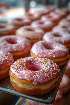 A set of donuts lying on a table. National Doughnut Day.