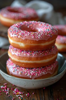 A set of donuts lying on a table. National Doughnut Day.