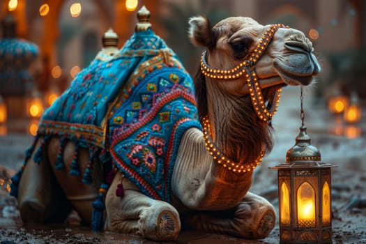 The camel is a symbol of the Islamic ritual sacrifice of Eid al-Adha, the symbol of Eid al-Adha or Eid ul-Kabir.