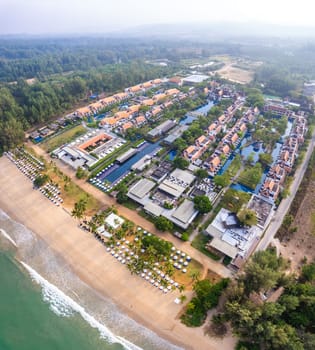 Aerial view of Khao Lak beach in Phang Nga, Thailand, south east asia