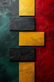 Background in African colors, yellow, green, red and black . Background symbolizing the abolition of slavery in the USA.