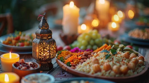 Traditional Middle Eastern food of Arabic cuisine for the Eid al adha holiday.