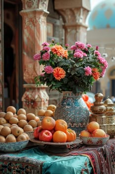 Traditional Middle Eastern food of Arabic cuisine for the Eid al adha holiday.