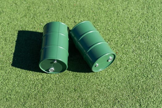 toy oil barrel on a natural background. High quality photo