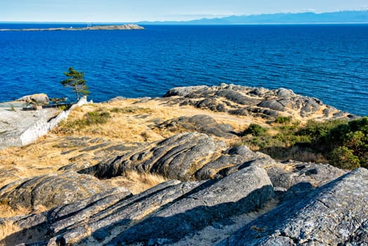 Seascape with Pacific ocean overview from Vancouver island.