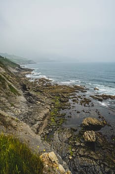 Atlantic rocky coast before a storm