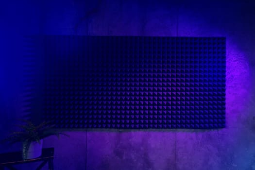 Sound absorbing sponge wall in sound studio for background