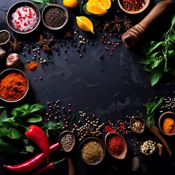 Kitchen Essentials: Colorful Array of Herbs and Spices