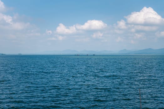 Travel in nature at a beach and tropical sea with blue sky