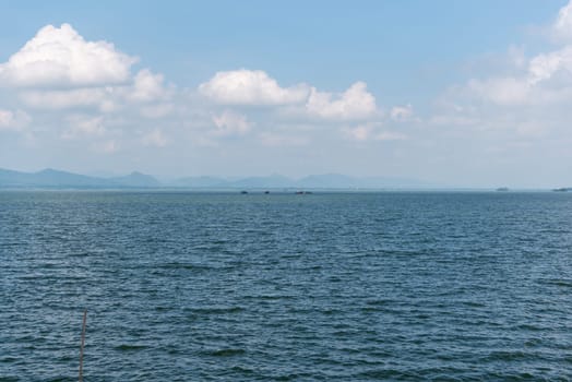 Travel in nature at a beach and tropical sea with blue sky