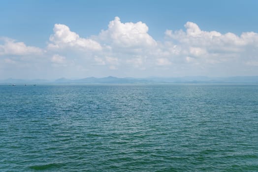 Travel in nature at a beach and tropical sea with blue sky