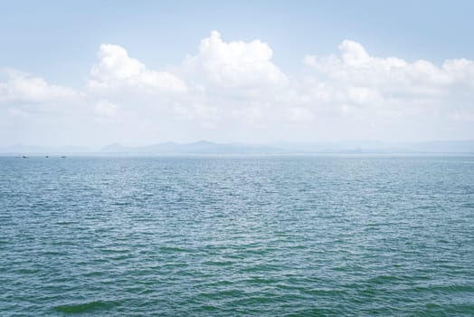 Travel in nature at a beach and tropical sea with blue sky