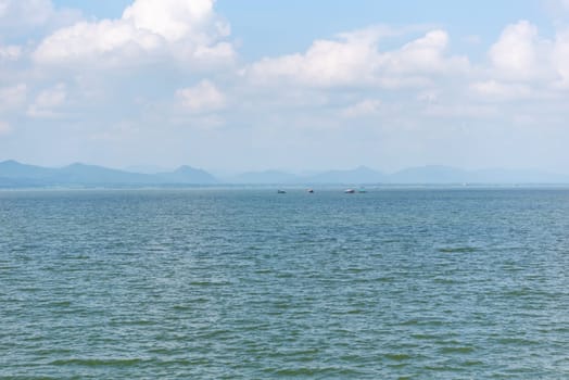 Travel in nature at a beach and tropical sea with blue sky