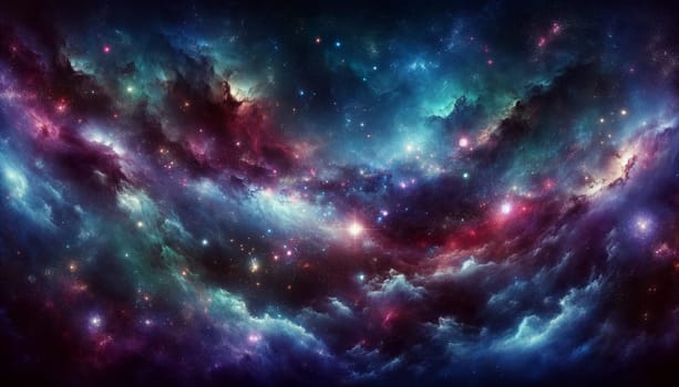 colorful star nebula in cosmic night sky, abstract space background.