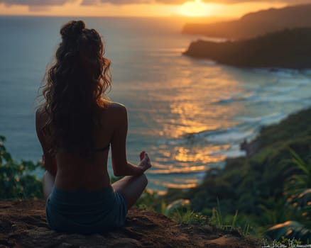 Peaceful Yoga Retreat in Nature with Soft Edges of Serenity, The gentle blend of nature and poses suggests the pursuit of wellness and mindfulness.