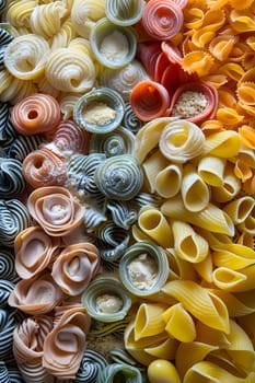 Explore a variety of pasta types in a rainbow of colors. From classic comfort food to exotic cuisines, pasta is a versatile ingredient in many recipes and dishes
