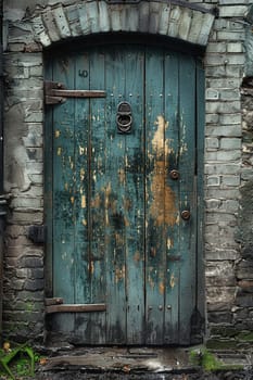 A weathered wooden door in a historic building, evoking stories of the past.