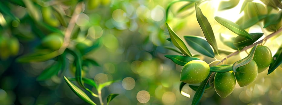 olives on a branch in the garden. selective focus. food.