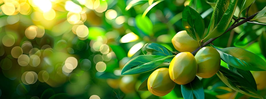 olives on a branch in the garden. selective focus. food.