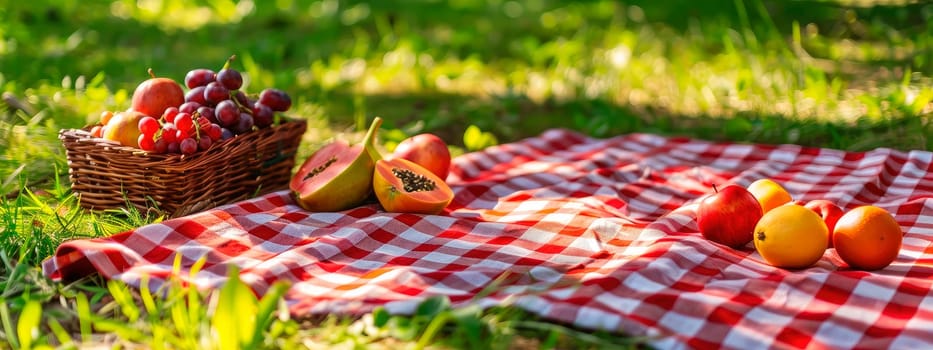 picnic with fruit in the park. selective focus. food.
