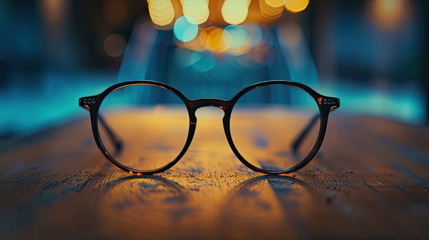 Glasses in an optical store. Selective focus. Medicine.