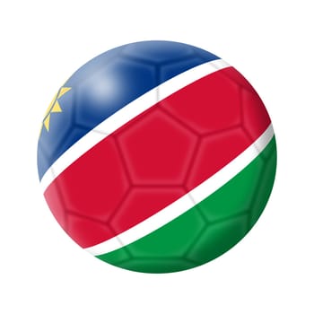 A Namibia soccer ball football 3d illustration isolated on white with clipping path