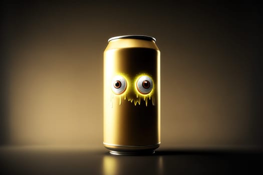 Monster can. Alluminium can with paint as a cute character. Generated AI