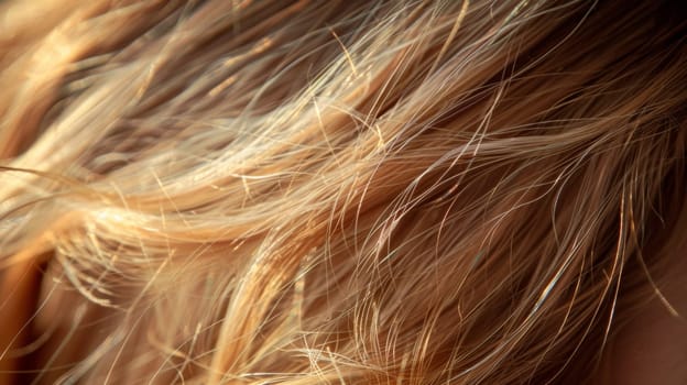 A close up of a woman's hair with some long strands