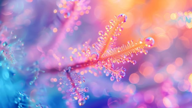 A close up of a flower with water droplets on it