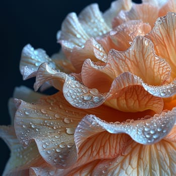 Delicate flower petals close-up with dew, for beauty and nature-inspired projects.