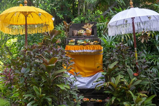Morning Balinese Offerings at a resort