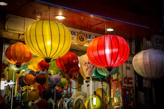 Vietnamese Celebratory Lanterns bring sold during festival