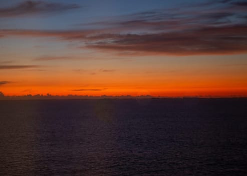 Early sunrise in the Caribbean, Bahamas