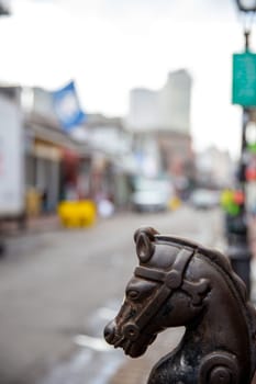Iconic Horsehead in New Orleans with copy space
